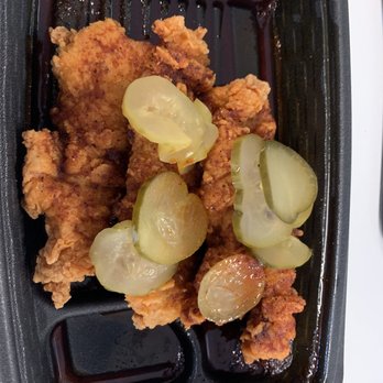 KFC - 3 Piece Nashville Chicken Tenders Yum! ( one was tiny so they added another ) - Fast Food Near Me - Bellevue, Washington