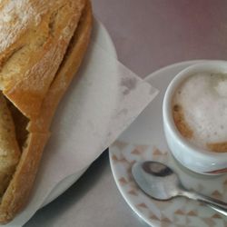 Pastelaria Marreiros - Excellent breakfast.  €2.60/$2.92 US. Wonderful toasted bread y butter.