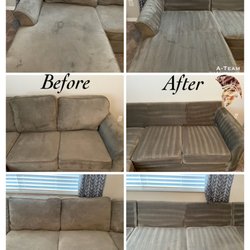 A-Team Tile & Carpet Cleaning - Large sectional couch