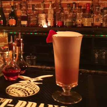 Bauhaus - If you aren't sure what to drink, ask Joey what you like and he'll whip you something up like this Sloe Gin Fizz - Cocktail Bars Near Me - Orlando, Florida