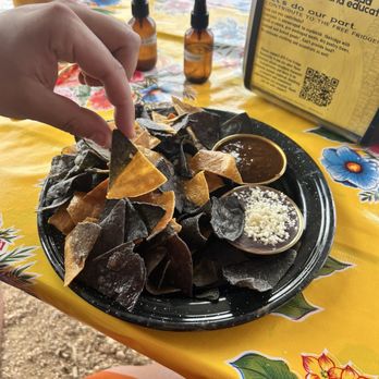 Nixta Taqueria - blue and yellow corn chips - Mexican Near Me - Austin, Texas Nixta Taqueria - blue and yellow corn chips - Mexican Near Me - Austin, Texas