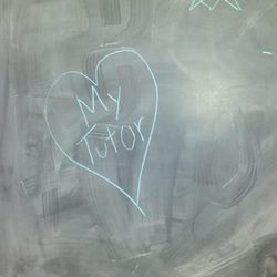My Tutor - A heart left on the blackboard by a student