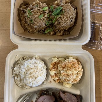 Guava Smoked - Spicy Smoked Pork Bowl and 2 scoops of fried rice. - Barbeque Near Me - Honolulu, Hawaii Guava Smoked - Spicy Smoked Pork Bowl and 2 scoops of fried rice. - Barbeque Near Me - Honolulu, Hawaii