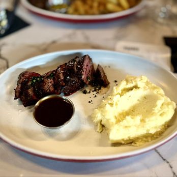 Forbes Meat Company - 8oz Hanger Steak with mashed potatoes ($40) 7/2026 - Meat Shops Near Me - Tucson, Arizona