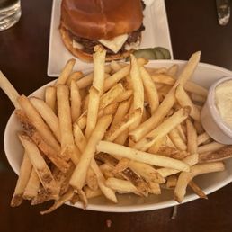 Fries, burger