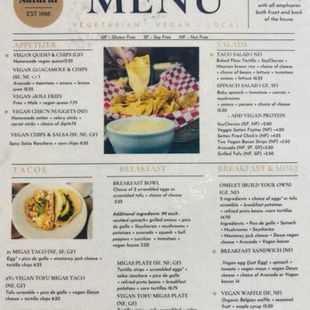 Mr Natural - Menu - Vegetarian Near Me - Austin, Texas