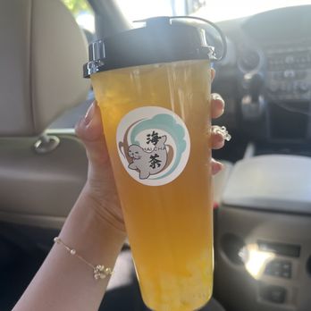 HaiCha - Mango Peach Fruit Tea with Lychee Jelly - Bubble Tea Near Me - Pasadena, California