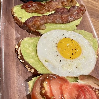 Eight AM - Trio avocado toast (you get all!) And each slice of bread is different!! - New American Near Me - San Francisco, California