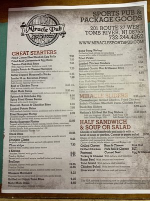 Menu photo 3 The Miracle Pub Toms River, NJ Menu photo 3 The Miracle Pub Toms River, NJ