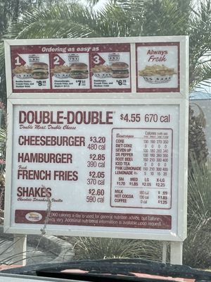 Menu photo 1 In-N-Out Burger Las Vegas, NV