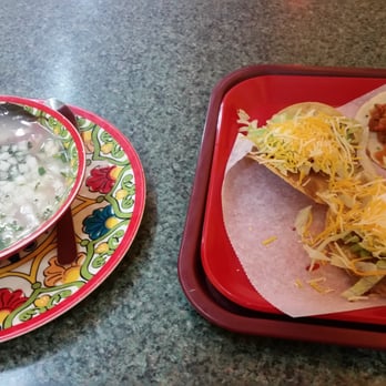 Maya Cuisine - Pazole. 2 tostadas and 1 taco, the pork with pineapple - Mexican Near Me - Minneapolis, Minnesota Maya Cuisine - Pazole. 2 tostadas and 1 taco, the pork with pineapple - Mexican Near Me - Minneapolis, Minnesota