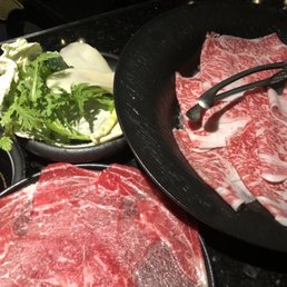 Wagyu brisket (left) and wagyu ribeye (right) Wagyu brisket (left) and wagyu ribeye (right)