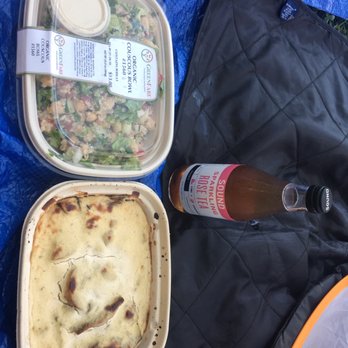 GreenFare Organic Cafe - Picnic Feast with Organic Couscous Salad - Old (not fresh, soggy) and Eggplant Moussaka - Health Markets Near Me - Herndon, Virginia