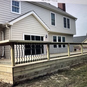 Fencing Unlimited Indianapolis - 36x14 deck with metal spindles. - Fences & Gates Near Me - Avon, Indiana