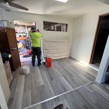 JG Carpentry & Handyman Services - New fan installed, exterior security door and pocket door installed with new flooring. - General Contractors Near Me