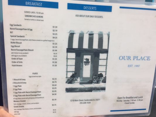 Menu photo 4 Our Place Gardendale, AL Menu photo 4 Our Place Gardendale, AL