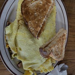 River City Diner & Smokehouse - Large farmers omelette with awesome whole grain bread.  I could eat a loaf of this bread.