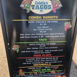 Eddie's Tacos RC food truck menu Eddie's Tacos RC food truck menu