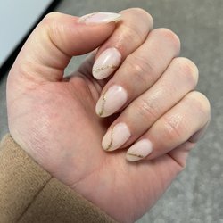 Gel x extensions with gel and nail art