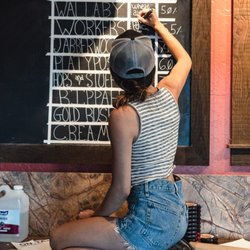 Walkabout Brewing - Preparing the beer list.