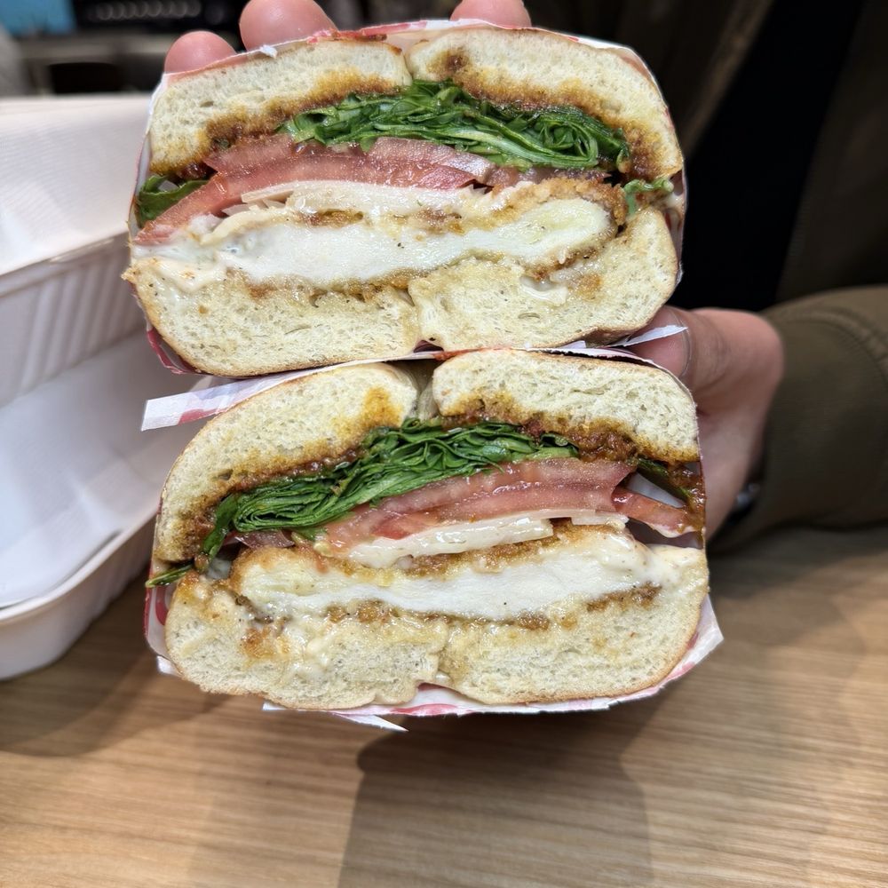 Boobliq - chicken parmigiana bagel sandwich - Bagels Near Me - New York, New York Boobliq - chicken parmigiana bagel sandwich - Bagels Near Me - New York, New York