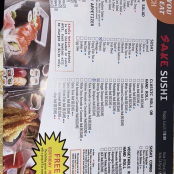 Sake Sushi - Lunch menu - Sushi Bars Near Me - Madison, Wisconsin