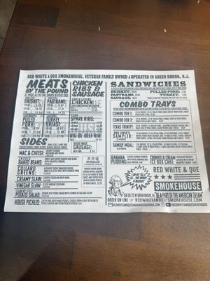 Menu photo 1 Red White & Que Smokehouse Green brook, NJ Menu photo 1 Red White & Que Smokehouse Green brook, NJ
