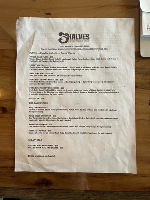 Menu photo 7 3 Halves Brewing Liberty, MO