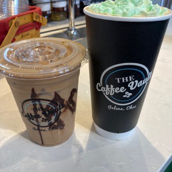The Coffee Vault - Iced mocha and a seasonal latte from the month of March! - Coffee & Tea Near Me - Galena, Ohio