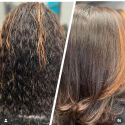 Local Roots Hair Salon - Before & after: Natural hair transformed with a silky, smooth blowout -- no chemicals, just healthy shine and movement!