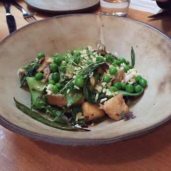 The Progress - Maritake, tofu, bok choy with smoked black cod ponzu - New American Near Me - San Francisco, California The Progress - Maritake, tofu, bok choy with smoked black cod ponzu - New American Near Me - San Francisco, California