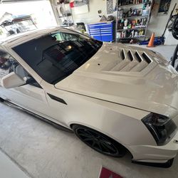 C & S Body Shop - Carbon Fiber hood painted to match my oem Diamond White paint!