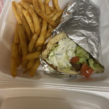 Charlie's Kabob Grill - Hercules Gyro and French Fries was very fresh and good - Mediterranean Near Me - Wake Forest, North Carolina