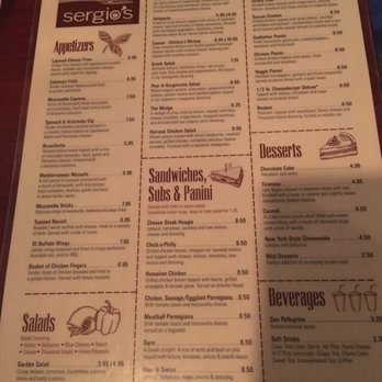 Sergio's - Menu 1/2 - Pizza Near Me - Midlothian, Virginia Sergio's - Menu 1/2 - Pizza Near Me - Midlothian, Virginia