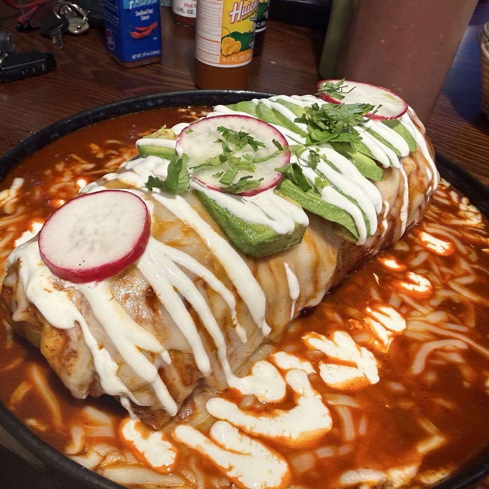 Carne asada wet burrito Carne asada wet burrito