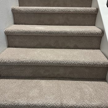 On The Level Flooring - Carpet detail on stairs. - Flooring Near Me - Temecula, California