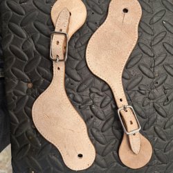 Hand made rough-out spur straps