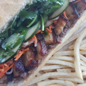 The Cove - Pork belly bahnmi - fresh bread and crunchy veggies! The pork belly is just oozing with goodness - Poke Near Me - Minneapolis, Minnesota
