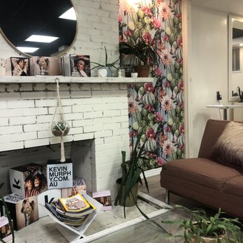 Shine Twentynine - How cute is the waiting area and wallpaper? - Hair Salons Near Me - Indianapolis, Indiana