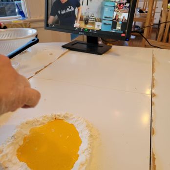 Truffle Shuffle - Beginning the pasta making with eggs and flour - Specialty Food Near Me - Oakland, California