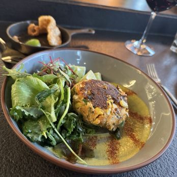Ember Kitchen - Crab cake has a nice spicy compliment - Latin American Near Me - Austin, Texas