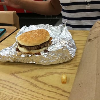 Five Guys - Little bacon burger with mushrooms - Burgers Near Me - Seekonk, Massachusetts