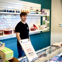 CBD Plus USA - Cedar Park - Working hard.. or hardly working? Jon holding down the topicals section.