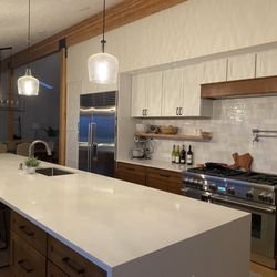 Bigfoot Builders - Contemporary Kitchen, part of a whole house remodel. Waterfall Island Ends!