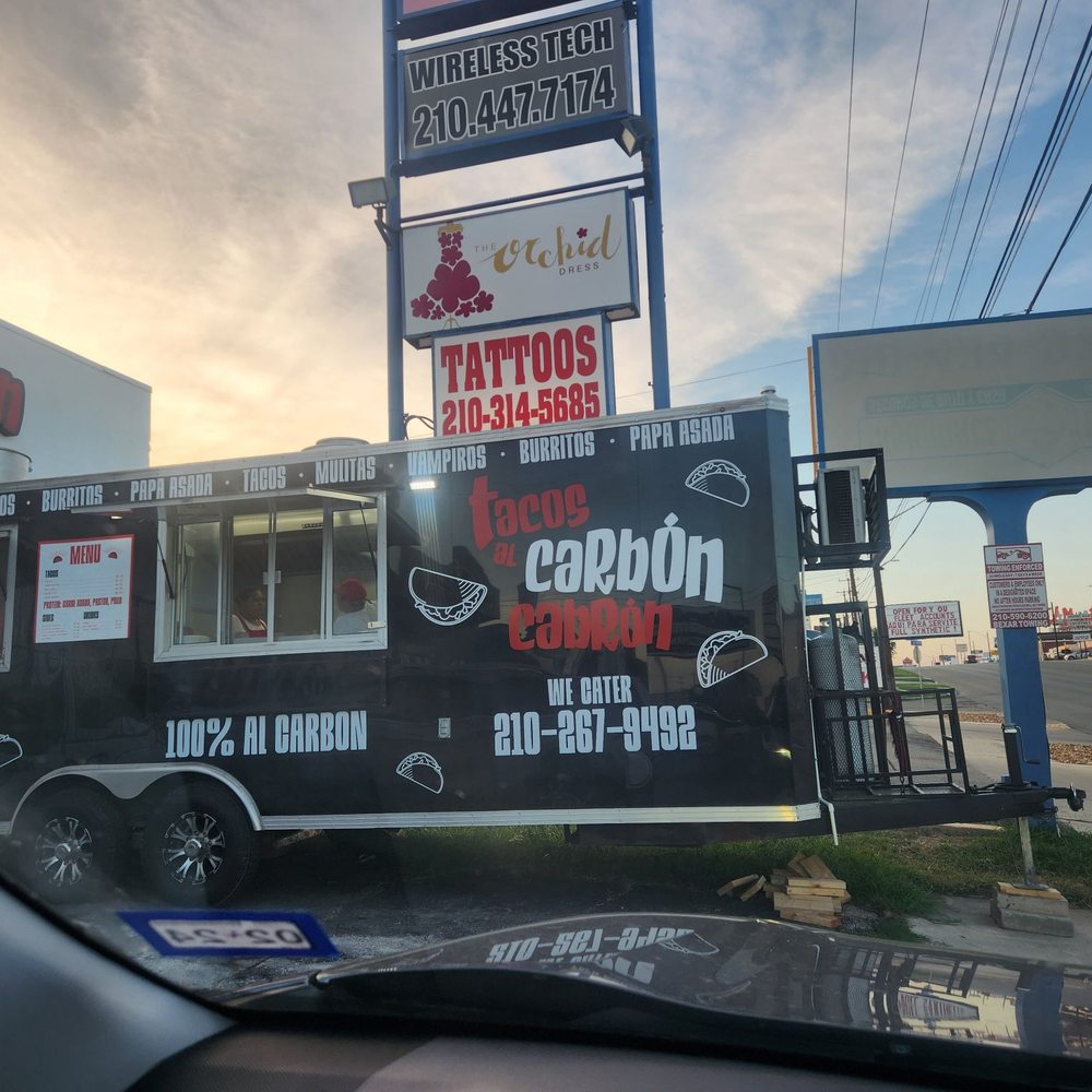 Tacos Al Carbon Cabron - Taco truck outside the restaurant - Tacos Near Me - San Antonio, Texas Tacos Al Carbon Cabron - Taco truck outside the restaurant - Tacos Near Me - San Antonio, Texas