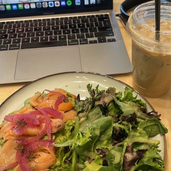 Aware Coffee - Salmon avocado toast & mojito iced latte - Coffee & Tea Near Me - Henderson, Nevada