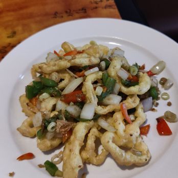 Dragon Palace - Fried calamari.  Not recommended but veggies surprising and good. - Chinese Near Me - Pittsburgh, Pennsylvania