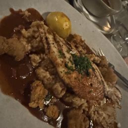 Redfish with crawfish étouffée Redfish with crawfish étouffée