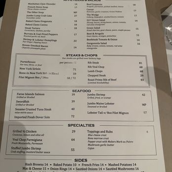 Gallaghers Steakhouse - Menu - Steakhouses Near Me - New York, New York