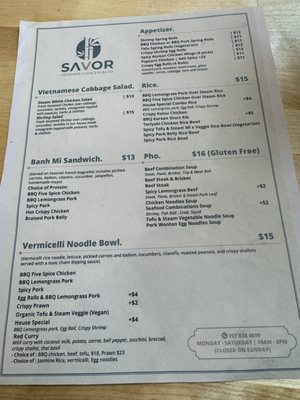 Menu photo 2 Savor Vietnamese Cuisine Windsor, CA